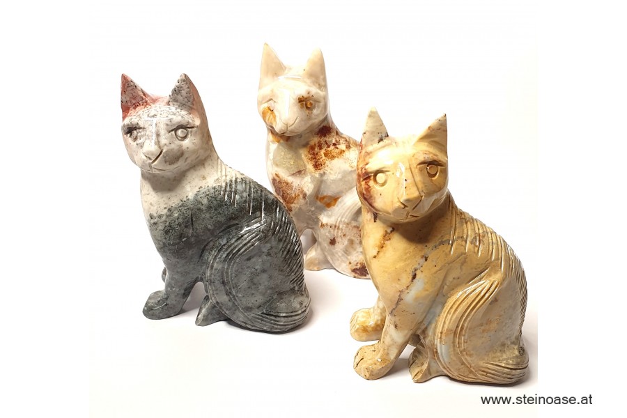 Katze Speckstein Gr.L